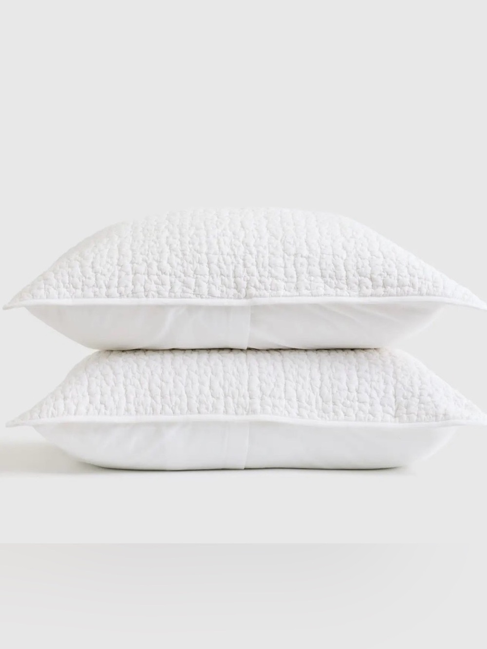 NEW Quince Organic Cotton Hand Stitched Quilted Shams, Standard (White) - Picture 1 of 4
